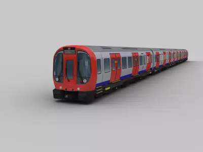 Tube Train Lowpoly  Low-poly 3D model