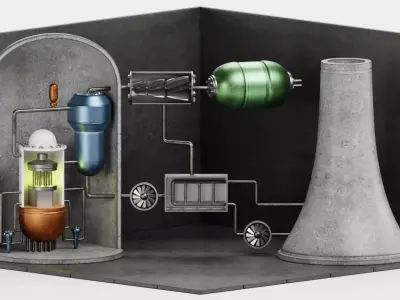 Nuclear Reactor V2 - Power Plant Isometric Low-poly 3D model