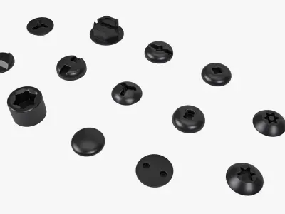 Screw Heads Collection 2 Low-poly 3D model