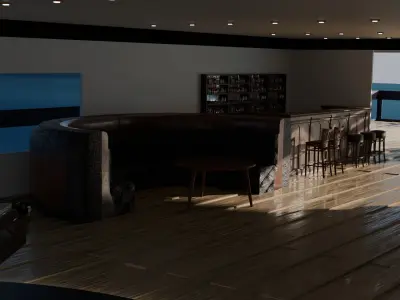 yacht 3D with mapping Low-poly 3D model