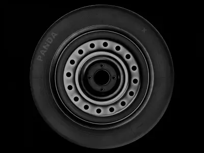 Car Wheel Sport  High Poly Tire with Rims 3D model