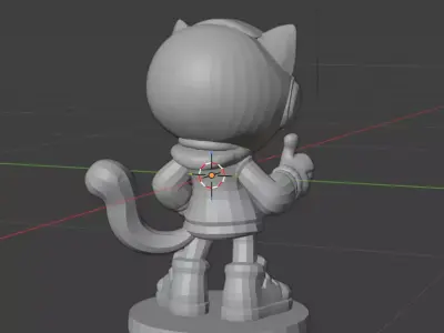 Cyber Cat Hoodie Collectible Figurine Free 3D print model