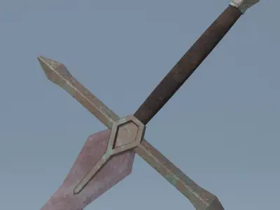 Sword pair of swords Low-poly 3D model
