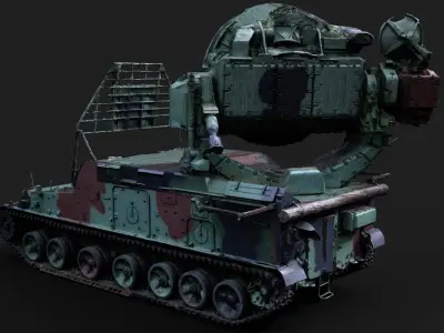 military radar vehicle tank PBR photogrammetry Low-poly 3D model