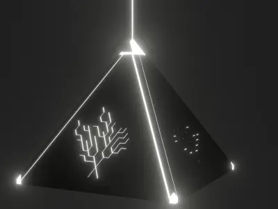 Light beam pyramids 3D model