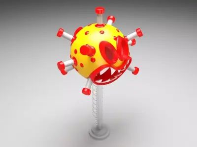 corona 3d model virus on pole 3D model