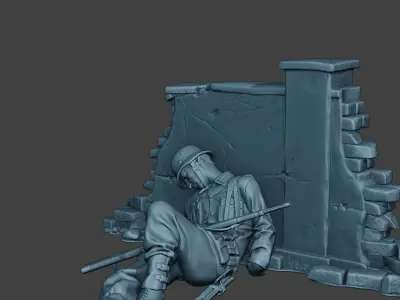 German soldier ww2 Killed3 G6 3D print model