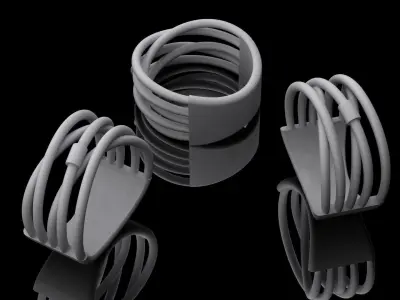twisted ring threads 3D print model
