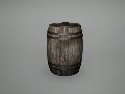 Viking Barrel Bench Stool Low Poly Game Ready Low-poly 3D model