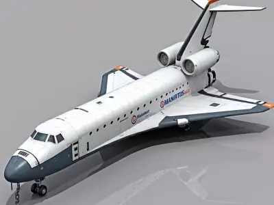 Space Shuttle Atlantis Low-poly 3D model