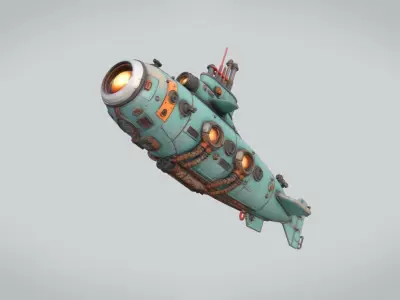 Submarine Low-poly 3D model by Adrian-Kulawik