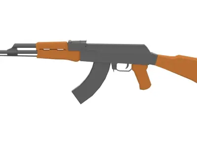 AK-47 Assault Rifle Low Poly Free low-poly 3D model