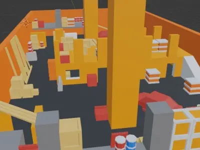 LOWPOLY  FPS  TDM  GAME MAP 3D model
