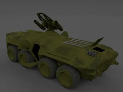 Armoured personnel carrier APC BTR 80 SciFi  3D model