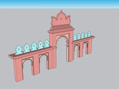 stone jharokha window 3D model