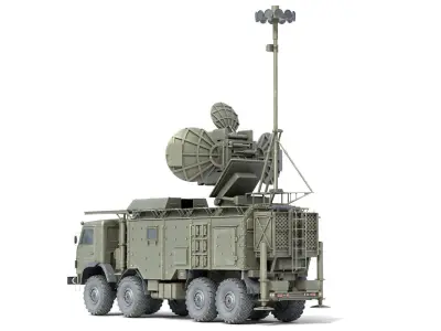 Krasukha 4 1RL257 Electronic Warfare EW System Low-poly 3D model