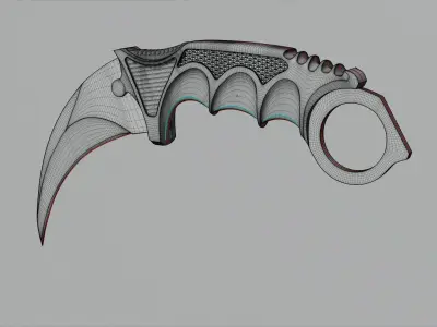 karambit knife - PBR Low-poly 3D model