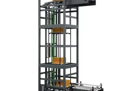 Continuous Vertical Conveyor or Z type lifter chain hoist System 3D model
