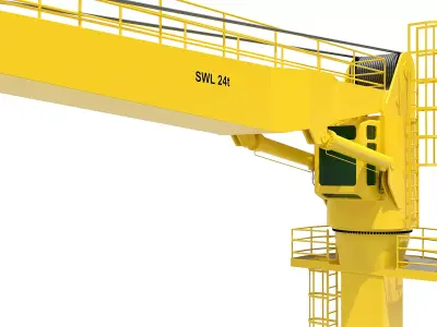 Ship Deck Crane 24T 3D model