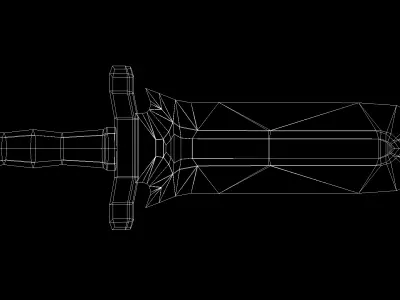 Dagger sword Low-poly 3D model 7