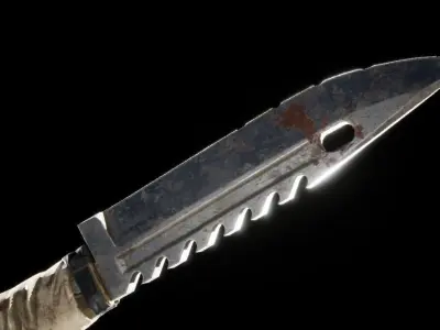 Rusty Combat Knive Low-poly 3D model