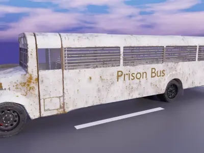 Prisoner Transport Bus Realistic 3D Model for Games and Renders 3D model