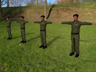 indian police officer  Low-poly 3D model