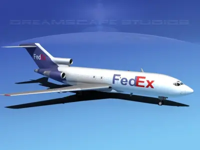 Boeing 727-100 FedEx 3D model