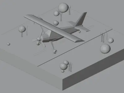 Low Poly Airplane Isometric Low-poly 3D model