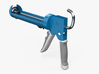 Sealant Gun with Ergonomic Handle Blue 3D model
