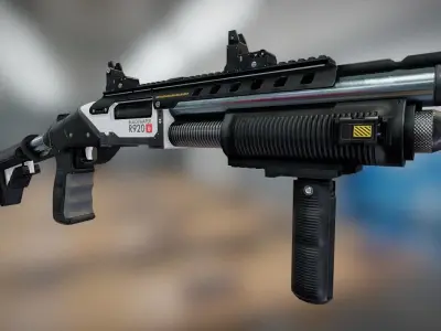 Futuristic Shotgun Low-poly 3D model purchase