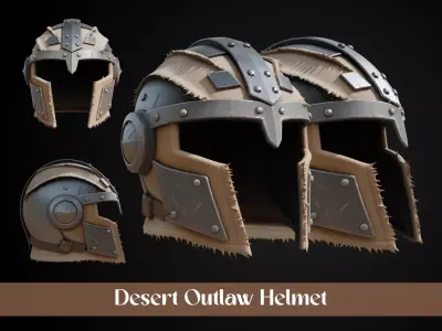 Stylized Desert Rebel Warrior Helmet - Wasteland Rebel 3D print model