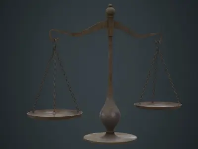 Balance Scale 1D Low-poly 3D model