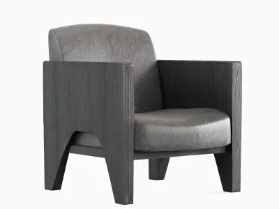 Modern Leather Armchair 04 3D model