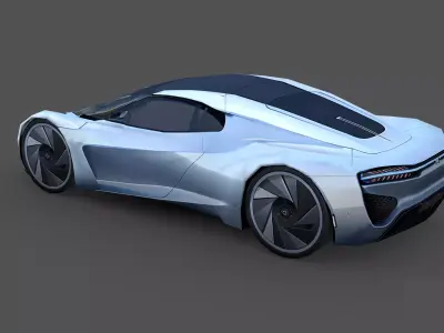 Futuristic Hypercar Vehicle Low-poly 3D model