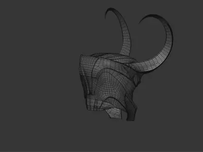 Loki Helmet Low-poly 3D model