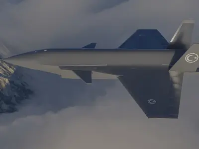 Bayraktar Kizilelma MIUS 3D rigged and  Low-poly 3D model