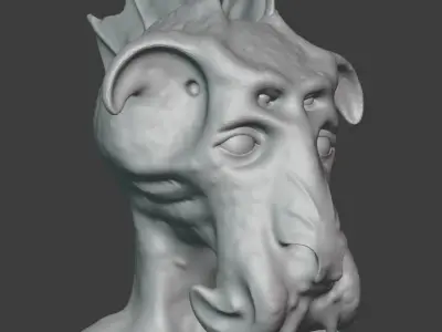 Underwater Alien Bust Sculpt 3D model