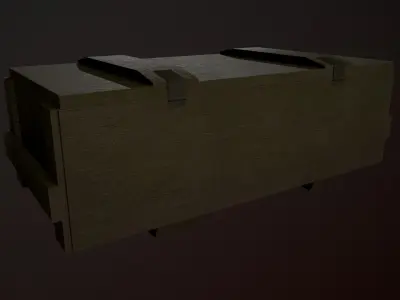 Military wooden box Low-poly 3D model get