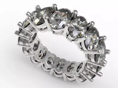 Oval Stone Eternity Band 3D print model