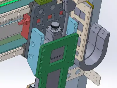 Dual-station multi-nozzle gantry loading and unloading module 3D model