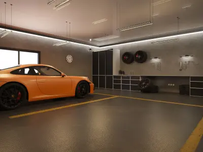 car garage Low-poly 3D model get