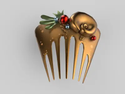  Fish comb Low-poly 3D model