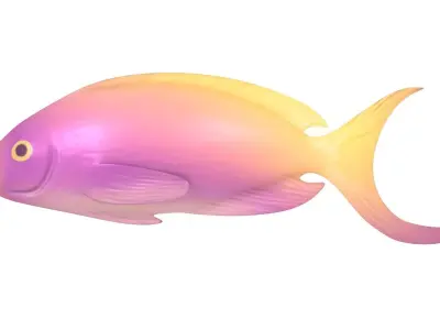 Fish Purple-Yellow 3D model