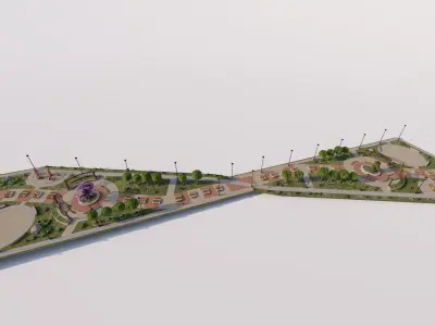public park-Private Park Landscape 3D model 13
