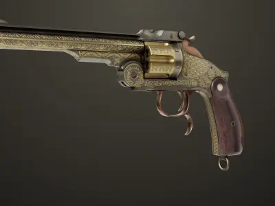 Aesthetic Revolver 02 Generic  All PBR Unity UE Textures Low-poly 3D model