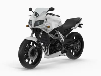 Sportbike White 3D model