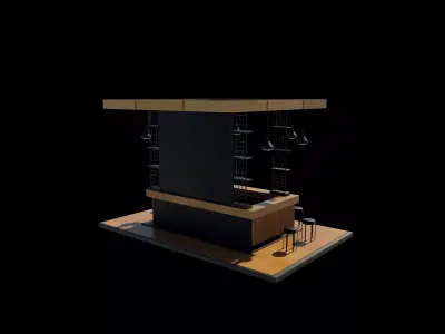 Coffee kiosk 3D model