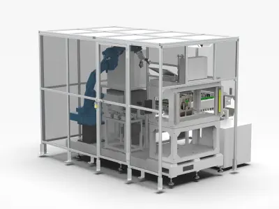 Automatic Industry Parts Water Cutting and Punching Line 3D model