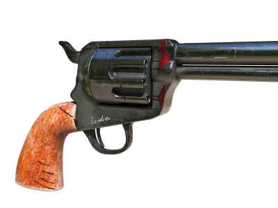 revolver two revolvers 3D model